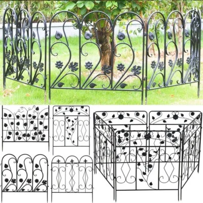 Teichzaun Gartenzaun 5tlg.Zaunelemente Metall Steckzaun 5-Typen Metallzaun 80cm - Bild 1 von 4