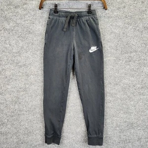 Nike Sweatpants Boy's Small Black Logo Jogger Running Athletic - Picture 1 of 12