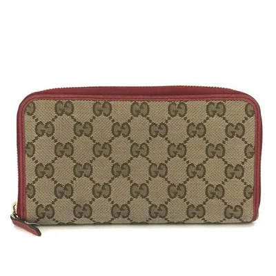 Cartera Larga EGA GUCCI GG Logo Lona Cremallera Alrededor Beige/3BL1020 Foto 1 de 4