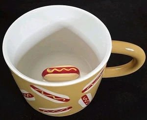 Hot Dog Novelty Mug – Mustard & Ketchup Design, Funny Inside Surprise - Picture 1 of 5