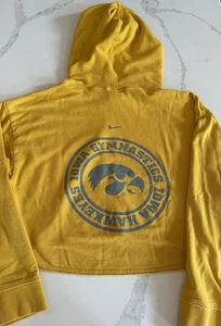 Team Issued Iowa Hawkeye Gymnastics Cropped Hoodie Sweatshirt M - Picture 1 of 3