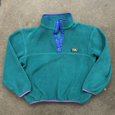 Vintage LL Bean Fleece Synchilla Pullover Women’s Small Snap Teal USA Gorpcore - Image 1 of 4
