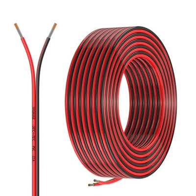 MZIKLR 10 Gauge 2 Conductors 50FT Electrical Wire, Red Black Cable, Flexible Low Vol...