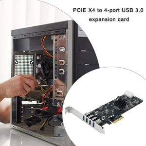 4 Port USB 3.0 PCIE Expansion Card PCIEUSB 3.0 Hub Board PCIE to USB3.0 Adapter - Afbeelding 1 van 8