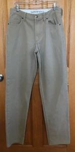 Lands End Baumwolle Cotton Traditional Fit Men's Size 33 Khaki Casual Pants - Picture 1 of 9