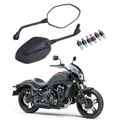 Espejos retrovisores para motocicleta Kawasaki Vulcan 900 VN900C personalizados negros 10 mm EE. UU. Foto 1 de 4