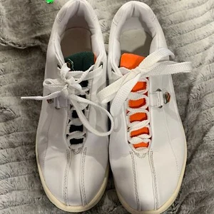 Vintage Miami Hurricanes Canes NCAA KSWISS Shoes 7.5 - Picture 1 of 16