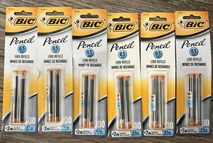 6 Pack Bic Pencil 0.5 mm Lead Refills 30 Refills per pack (180 lead Total) - Picture 1 of 2