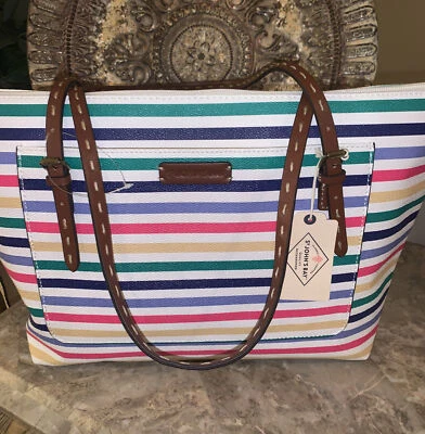 Bolso de Mano/Bolso de Mano Westport Grande a Rayas St. John's Bay ~ Nuevo con Etiquetas Foto 1 de 4
