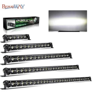 6D Slim Led Light Bar 8 14 20 26 32 38 44 50" Spot For Truck SUV 4X4 Off Road - Picture 1 of 18