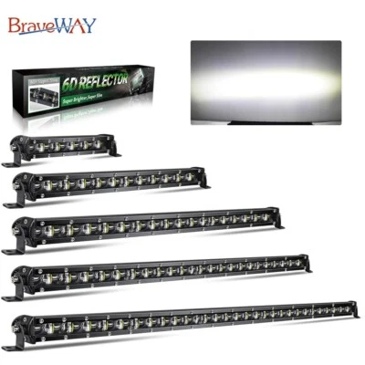 Barra de luz LED 6D fina 8 14 20 26 32 38 44 50" ponto para caminhão SUV 4X4 off road - Imagem 1 de 4