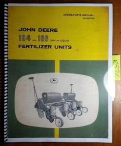 John Deere 184 186 Dry or Liquid Fertilizer Unit 1965- Owner Operator Manual '65 - Picture 1 of 12