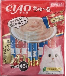 INABA CIAO Churu Liquid Cat Treats 14 g × 45 Sticks Tuna variety Japan - Picture 1 of 3