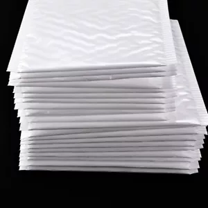 10Pcs White Poly Bubble Bags Mailers Envelopes Padded Packing Self Seal S/M/L - Picture 1 of 15