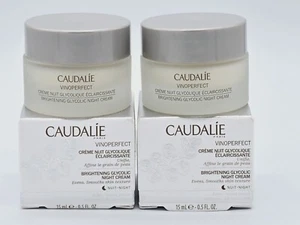 Caudalie Vinoperfect Brightening Glycolic Night Cream Moisturizer .5 oz. QTY:2 - Picture 1 of 4
