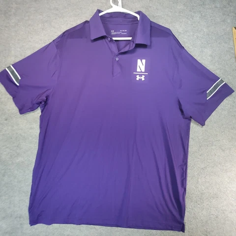 Northwestern Wildcats Polo Shirt Mens Extra Large Purple Under Armour Cover