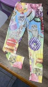 Girls sz M 7/8 lol vintage kitty cat ice cream Macaroon Donut Cupcake leggings - Picture 1 of 5