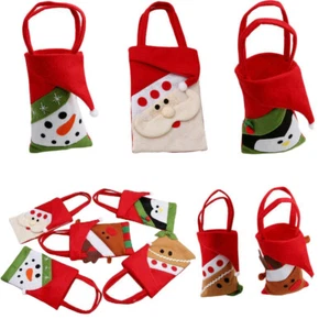 Christmas Gift Bags With .Handles Kids Small Novelty Present Cloth Party Loot - Picture 1 of 14