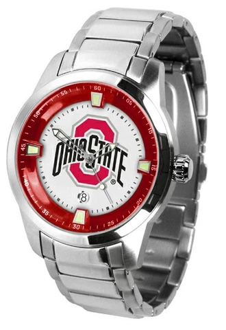Ohio State Buckeyes Mens Titan Steel Watch, Wallet and Dog Tag Cover