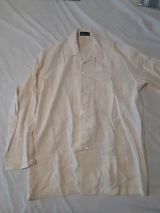 Dunhill Pajama Shirt Mens size 42 Cream/ Ivory PJ Top Vintage Made in UK - Picture 1 of 19