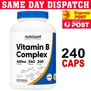 Nutricost Vitamin B Complex 460mg 240 Capsule premium With Vitamin C B2 B6 B12 - Picture 1 of 4