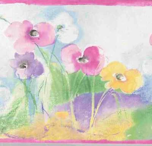 WILD FLOWERS WALLPAPER BORDER - B4662 - Picture 1 of 2