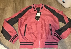Therapy Girls Track Jacket Girls Size 16 Pink And Black Barbiecore Striped Trim - Picture 1 of 11