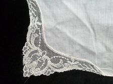 Vintage Pale Pink Hankie Lace Corner Bridal Handkerchief Wedding Hankie 384