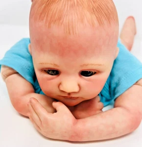 Muñeca bebé renacida de 18" cuerpo de tela muñeca bebé pintada a mano tamaño recién nacido pesado - Imagen 1 de 11