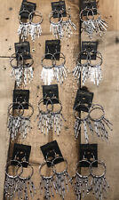 Job Lot 12 Pairs of Silver Tone Dangly Earrings, Carded Ready For Re-Sale