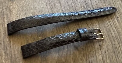 BULOVA WOMEN'S SNAKESKIN & GOLD FILLED WATCHBAND 11mm vintage NOS - Image 1 of 4