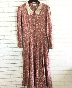 Vestido Laura Ashley Vintage Años 80 Cottage Core Prairie Manga Larga Floral Talla 12 - Imagen 1 de 6