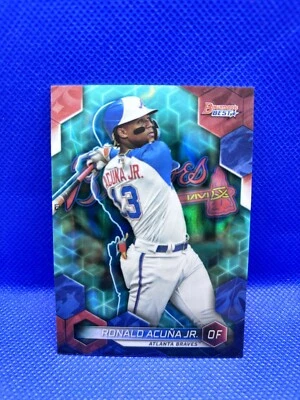 2023 Bowman's Best Braves Ronald Acuna Jr AQUA LAVA REFRACTOR 62/199 A Braves  - Image 1 of 4