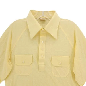 SEARS / KINGS ROAD Men's Yellow Polo Shirt Polyester Cotton Vintage Size LARGE - Imagen 1 de 5