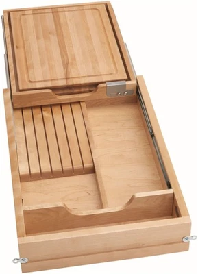 Rev-A-Shelf 4KCB-18H-1 Wood Classics 14-1/2"W Knife Organizer and - Maple - Image 1 of 4