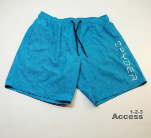 Spyder Swim surf Men's Shorts Flat 15'' Act M/M Board Drawstring Stretch Blue - Picture 1 of 10