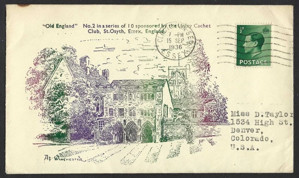 KEVIII sg457 on 1936 sponsored illustrated cover - Winchester - Изображение 1 из 1