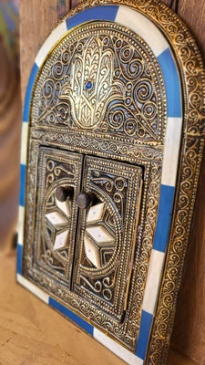 Moroccan Mirror Hamsa handemade For  bedroom living room furniture wall decor - Photo 1/4