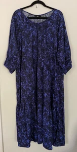 Blumen Rüschen Stufen Blau Kurzarm Prärie Landhaus Kern Boho Größe 2X Kleid - Bild 1 von 11