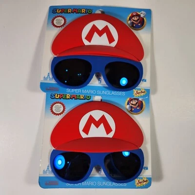 2 Nintendo Super Mario Bros Kids Sunglasses Shades Costume Party Sun-Staches NEW - Image 1 of 4