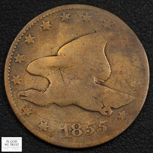 1855 Judd-168 Proof Pattern Flying Eagle Cent 1C - Cleaned - Picture 1 of 3