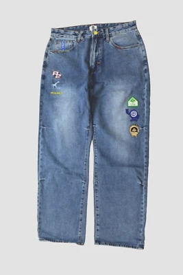 Round Two x LRG Mens Light Wash Indigo Observatory Classic 47 Fit Jeans NWT L 34 - Image 1 of 4