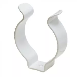 Neu 100 X Offen Werkzeug Clips Weiß Plastik Beschichtet Feder Stahl Halt Ø 13MM - Bild 1 von 1