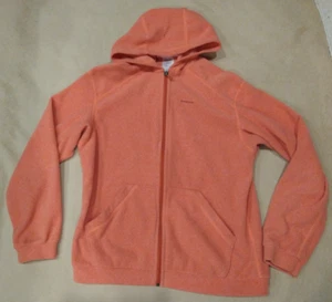 Patagonia Kids XL 14 Full Zip Fleece Hooded Jacket HOLES! READ! Pink/Peach - Picture 1 of 11