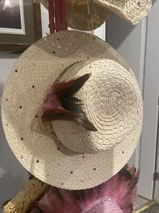 Beautiful Hand Made Embellished Sun Hat With Adjustable Strap Designs By Mojgan - Picture 1 of 12