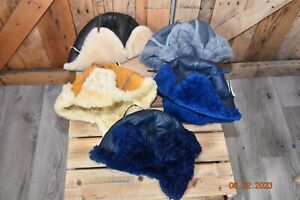 HANDMADE REAL SHEARLING SHEEPSKIN LEATHER TROOPER TRAPPER WINTER HAT INSULATED