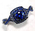 Natural 2CT Blue Sapphire 925 Solid Sterling Silver Ring Jewelry Sz 7 MP5