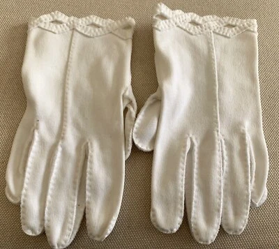 Guantes de algodón vintage para mujer con forma de diamante cosidos a mano Japón talla 7 Foto 1 de 4