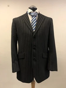 CHAQUETA/BLAZER TRAJE KENZO RAYAS NEGRAS LANA PURA 42R NUEVO SIN ETIQUETAS - Imagen 1 de 6