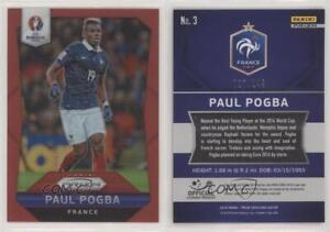 2016 Panini Prizm UEFA Euro Red Prizm /149 Paul Pogba #3
